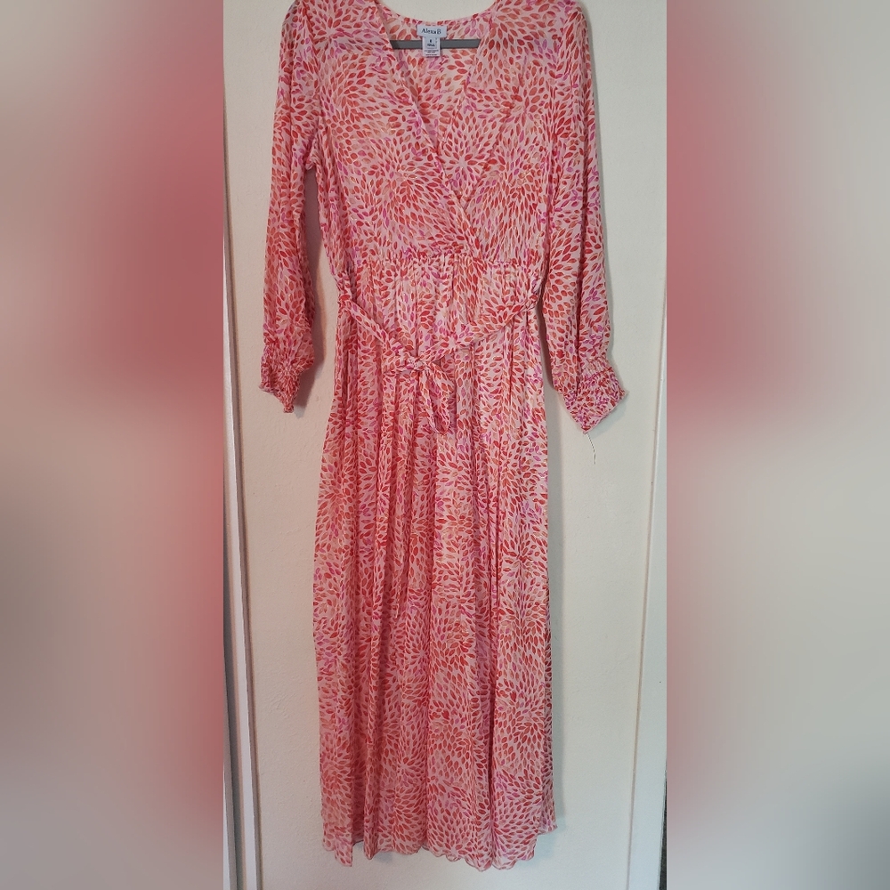A long sleeve Alexa B sheer summer dress.